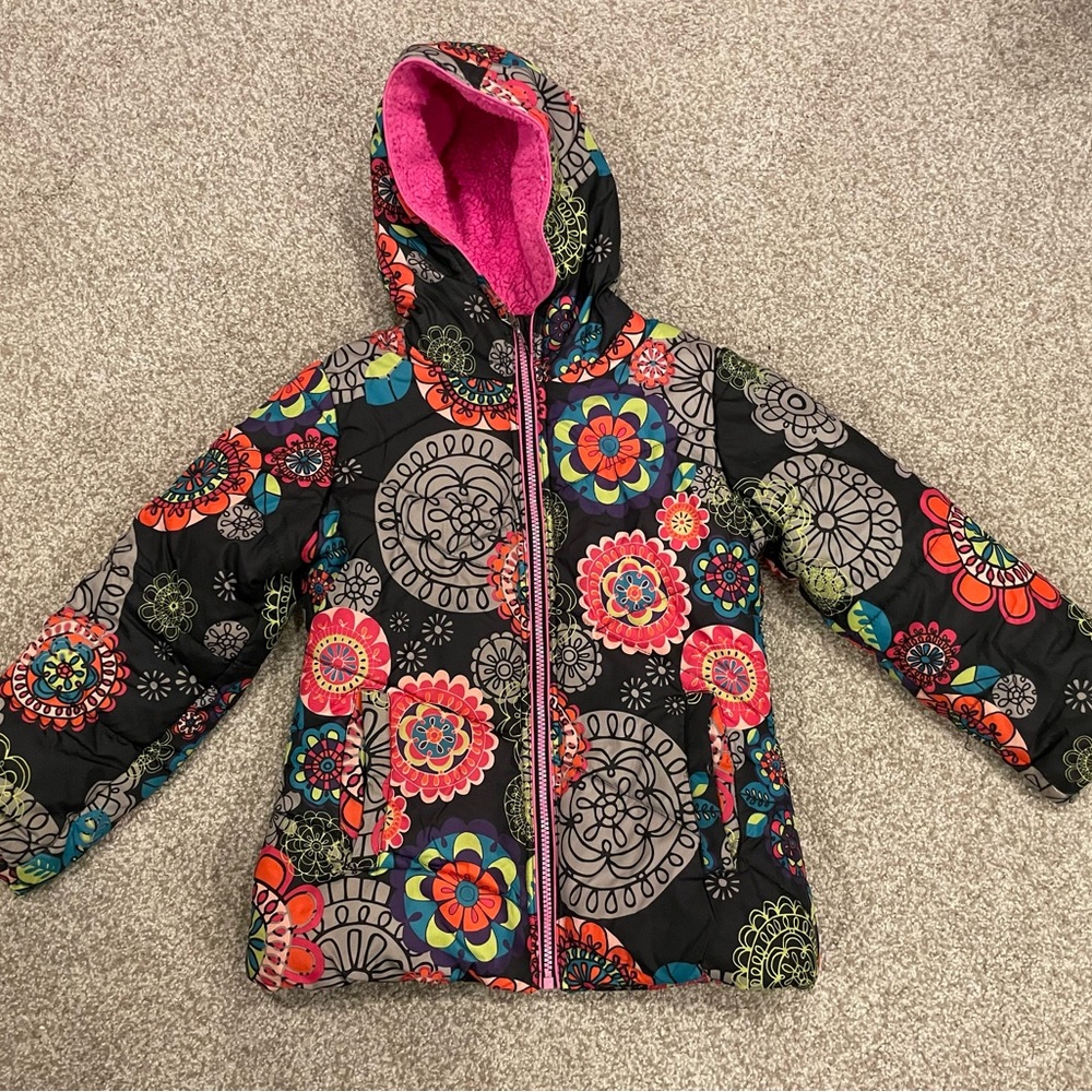 Hawks & Co  floral winter coat- 7/8